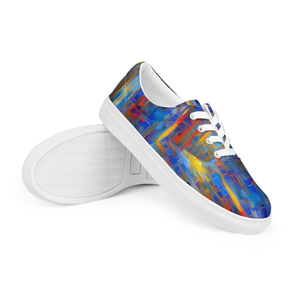 Neoplastique Flow on Men's Lace-Up Canvas Shoes — Right Front