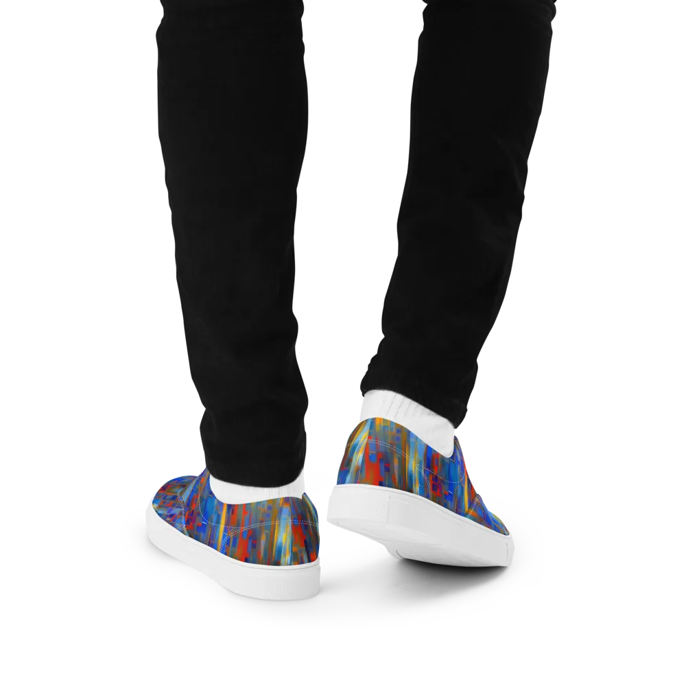 Neoplastique Flow on Men's Lace-Up Canvas Shoes — Back