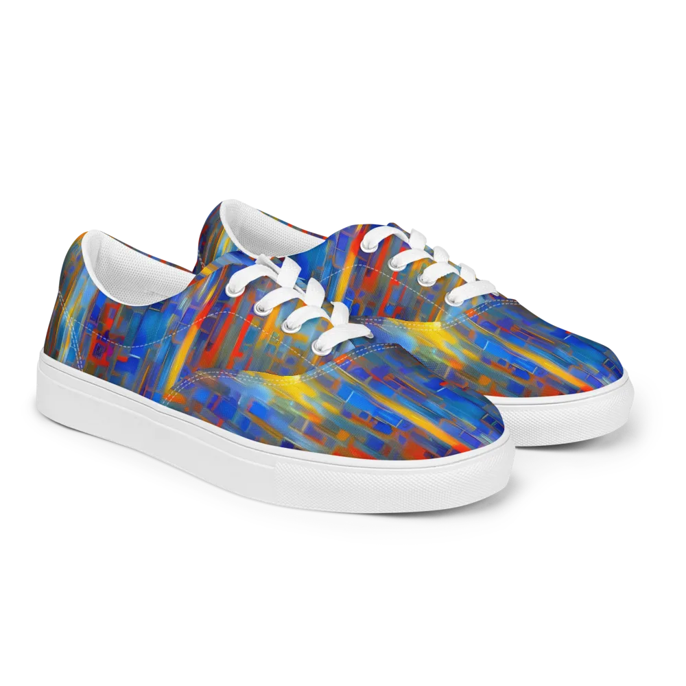 Neoplastique Flow on Men's Lace-Up Canvas Shoes — Right Front