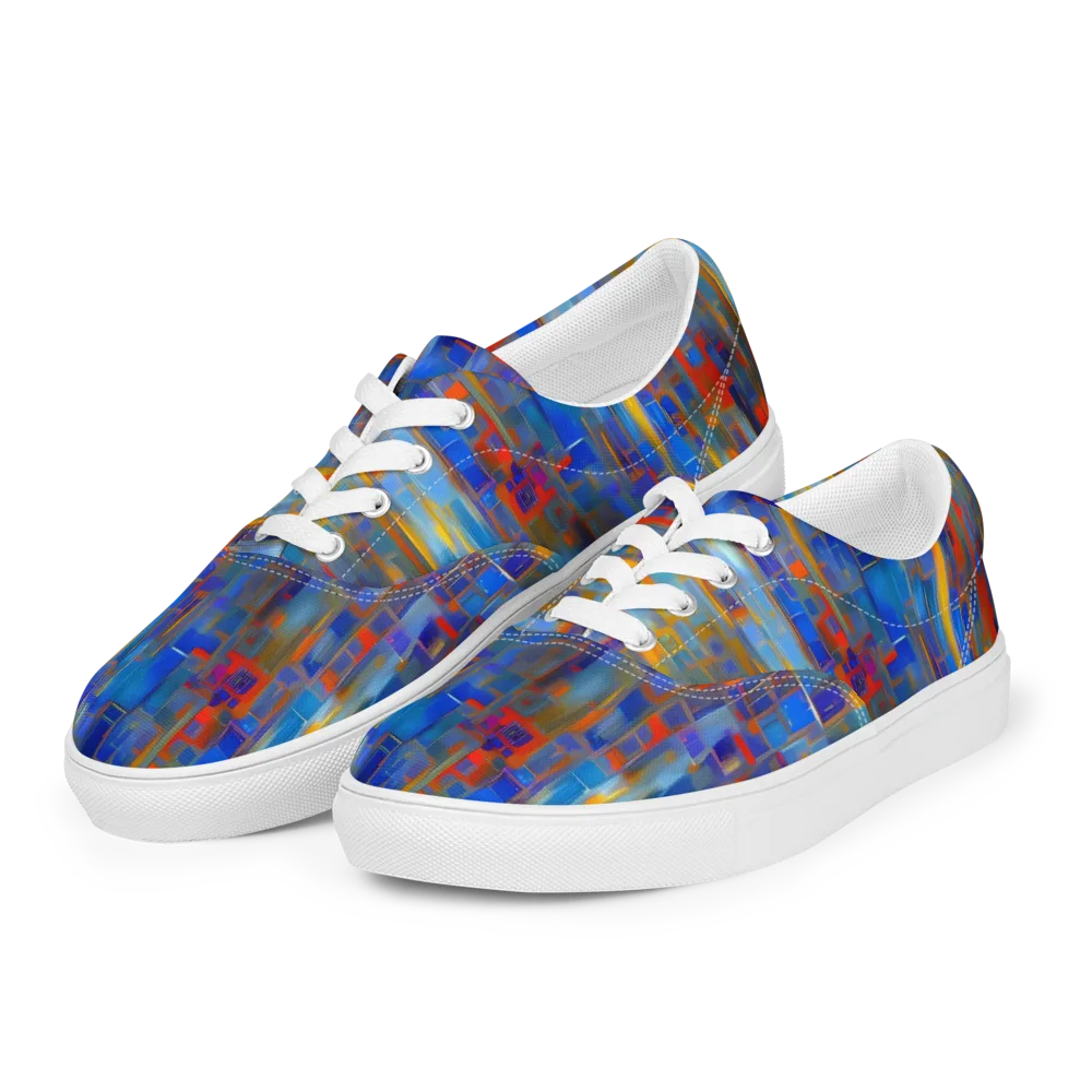 Neoplastique Flow on Men's Lace-Up Canvas Shoes — Left Front