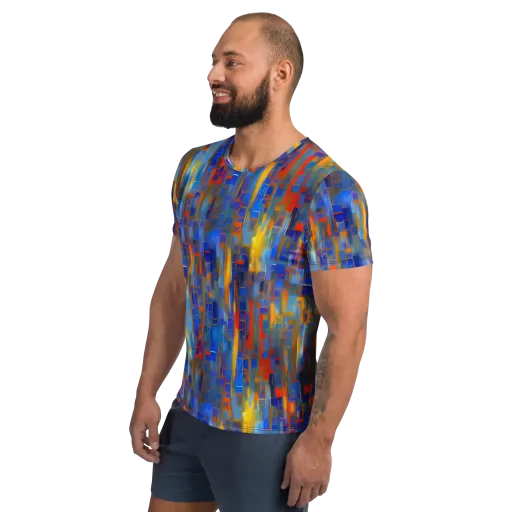 Neoplastique Flow on a Men's Athletic T-Shirt