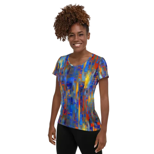 Neoplastique Flow on a Women's Athletic T-Shirt
