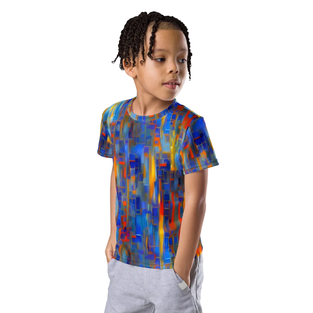 Neoplastique Flow on Kids Crew Neck T-Shirt — Left Front