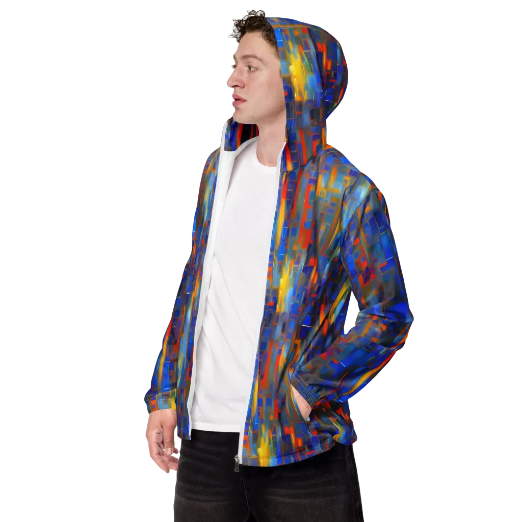 Neoplastique Flow on Men's Windbreaker — Left Front