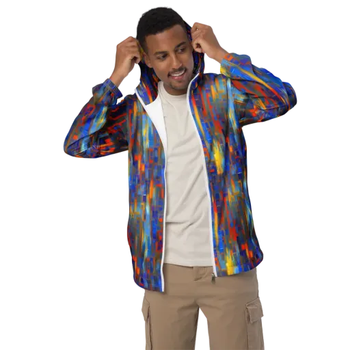 Neoplastique Flow on a Men's Windbreaker