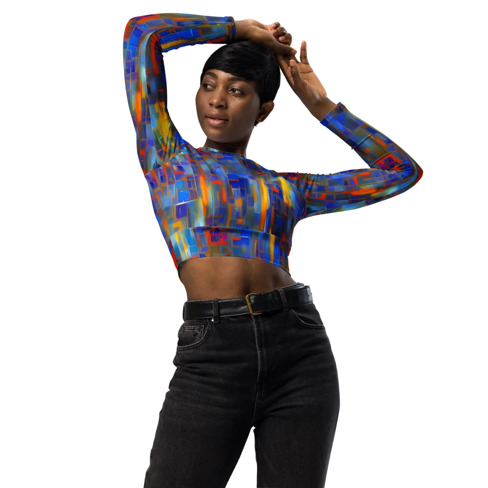 Neoplastique Flow on Long Sleeve Crop Top — Front
