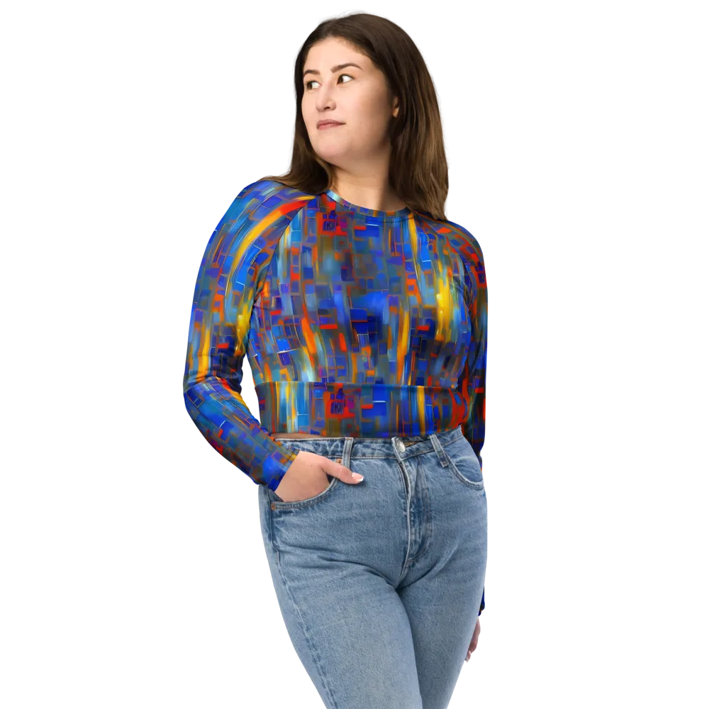 Neoplastique Flow on Long Sleeve Crop Top — Front