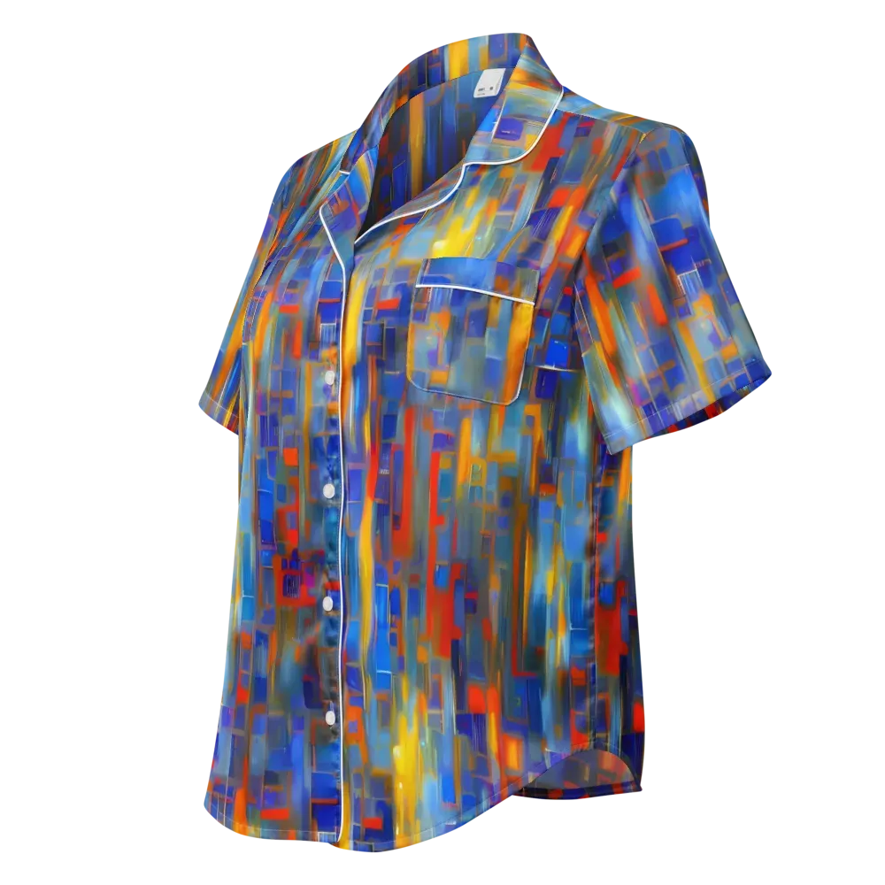 Neoplastique Flow on Women's Short Sleeve Pajama Top — Left Front