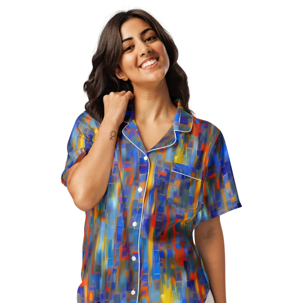 Neoplastique Flow on Women's Short Sleeve Pajama Top — Front