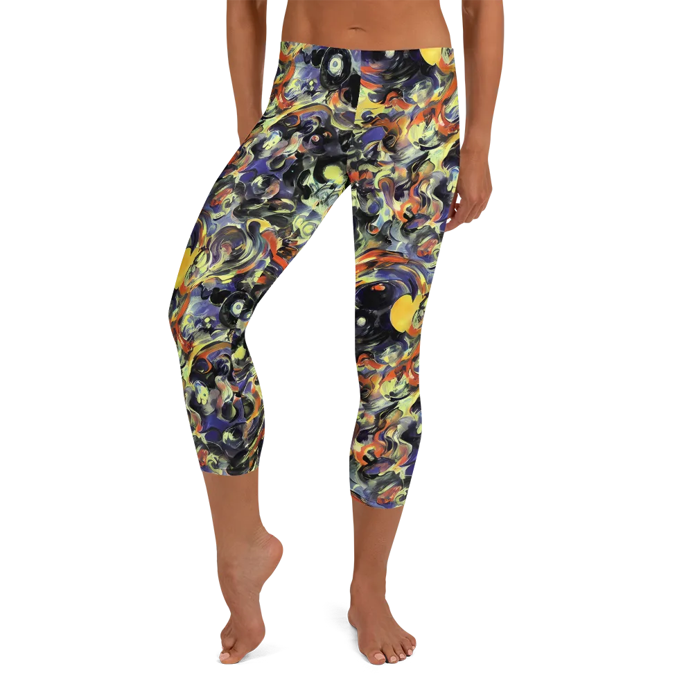 Twilight Chaos on Capri Leggings — Front