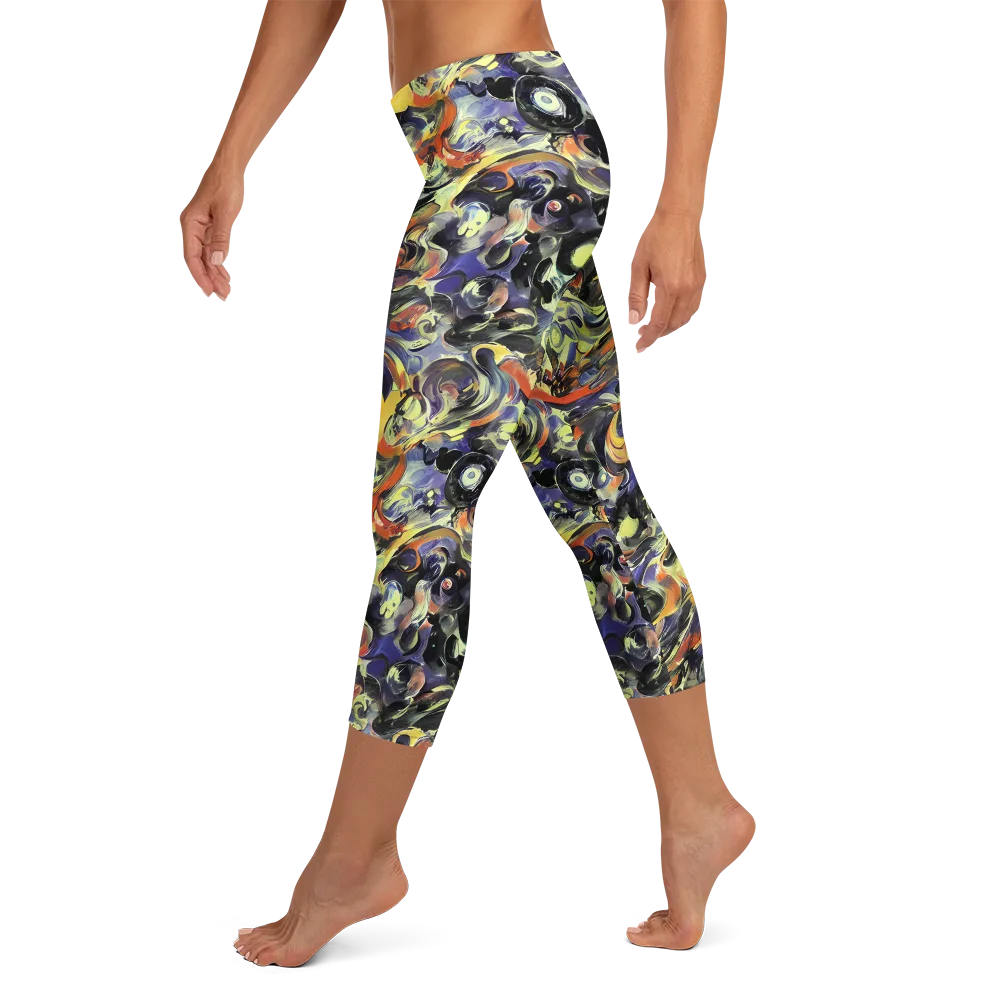 Twilight Chaos on Capri Leggings — Left
