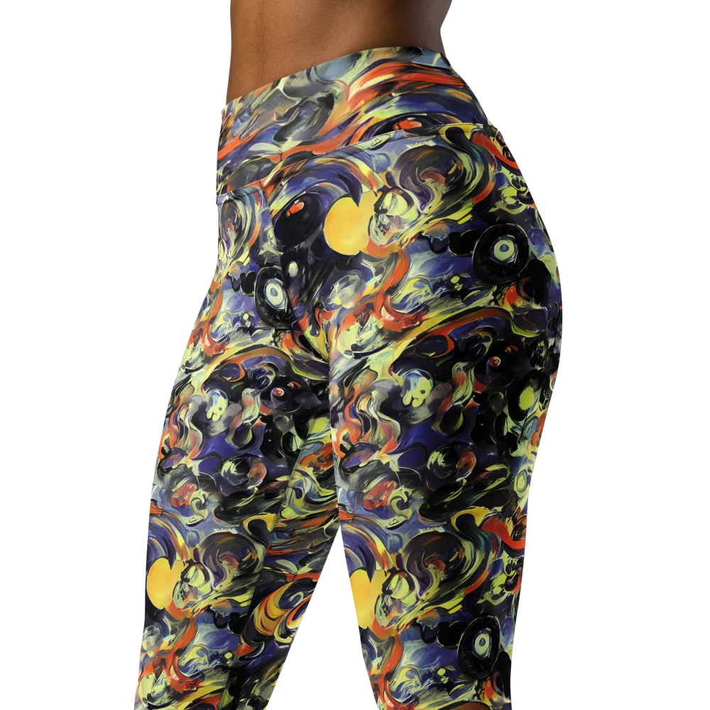Twilight Chaos on Yoga Leggings — Left Front