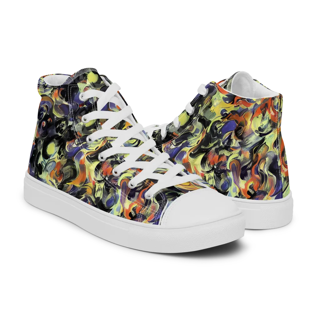 Twilight Chaos on Men's High Top Canvas Shoes — Right
