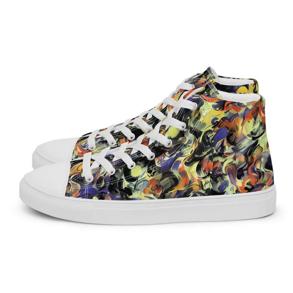 Twilight Chaos on Women's High Top Canvas Shoes — Left