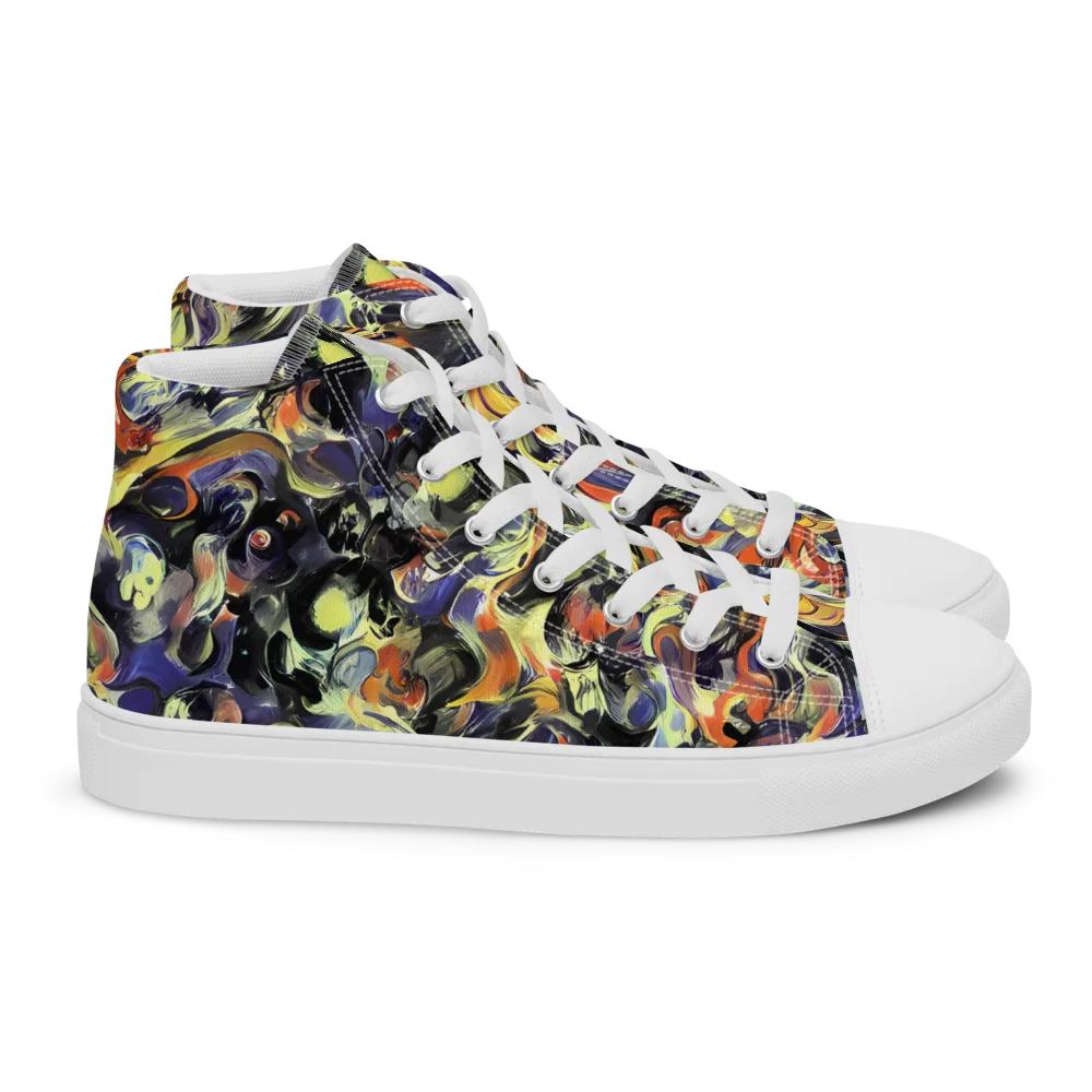 Twilight Chaos on Women's High Top Canvas Shoes — Right