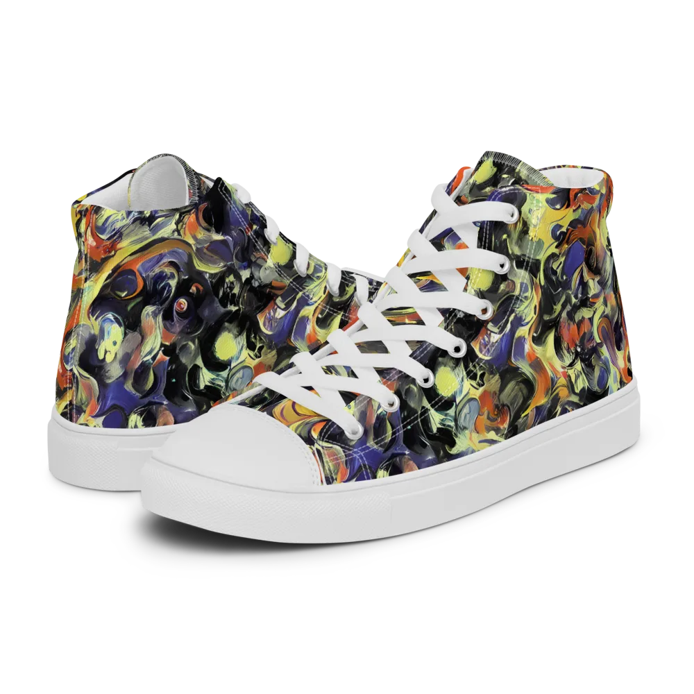 Twilight Chaos on Women's High Top Canvas Shoes — Left