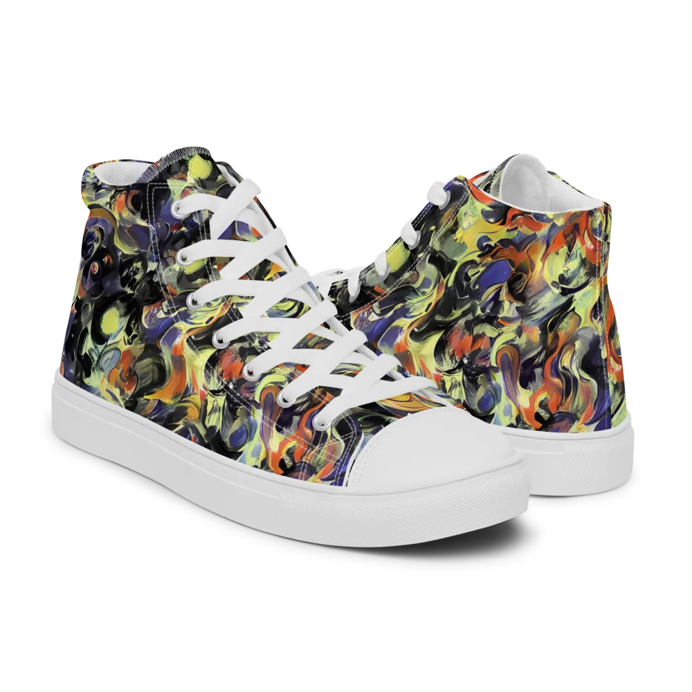 Twilight Chaos on Women's High Top Canvas Shoes — Right