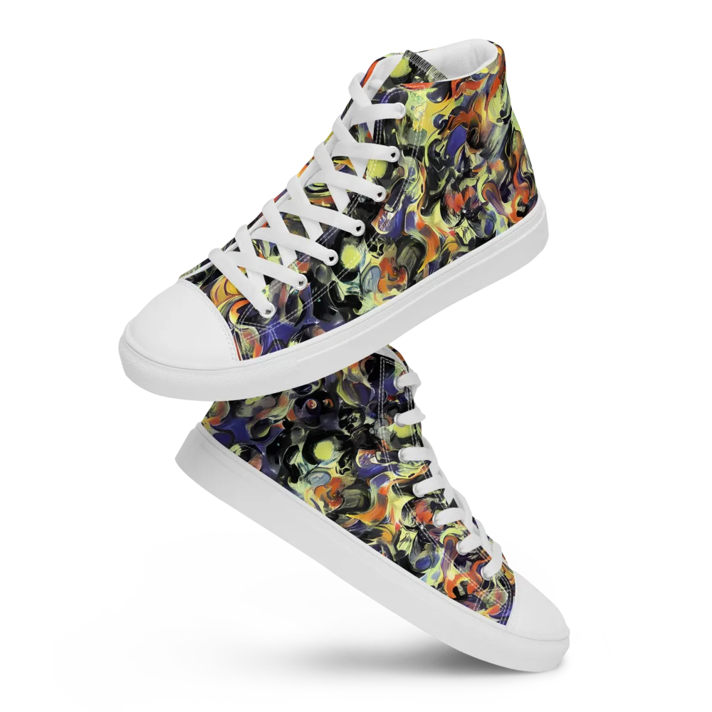 Twilight Chaos on Women's High Top Canvas Shoes — Front