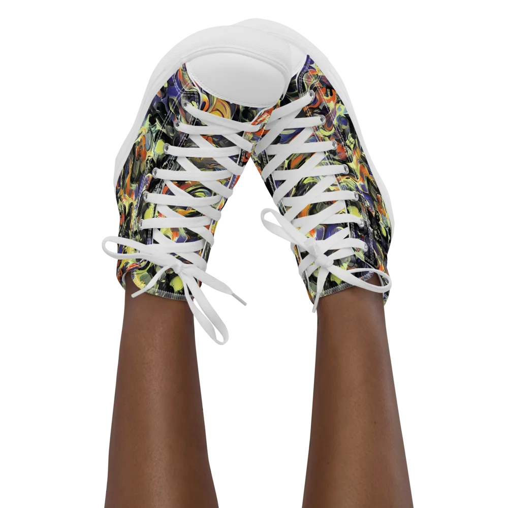 Twilight Chaos on Women's High Top Canvas Shoes — Front