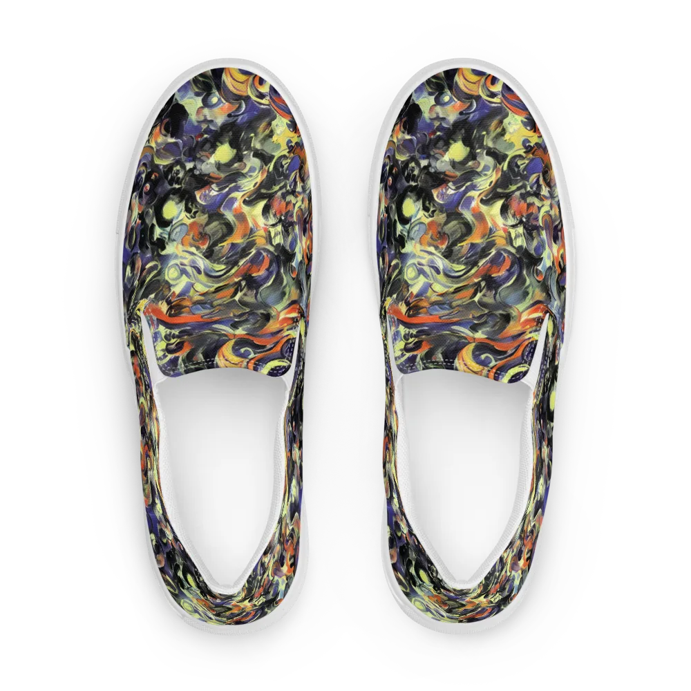 Twilight Chaos on Men's Slip-On Canvas Shoes — Front