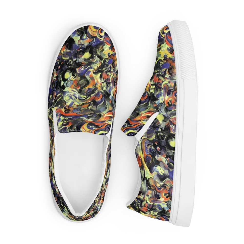 Twilight Chaos on Men's Slip-On Canvas Shoes — Front