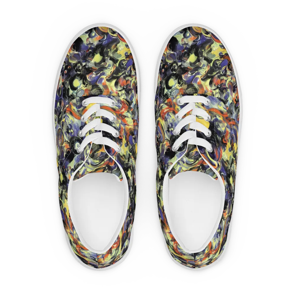 Twilight Chaos on Men's Lace-Up Canvas Shoes — Front