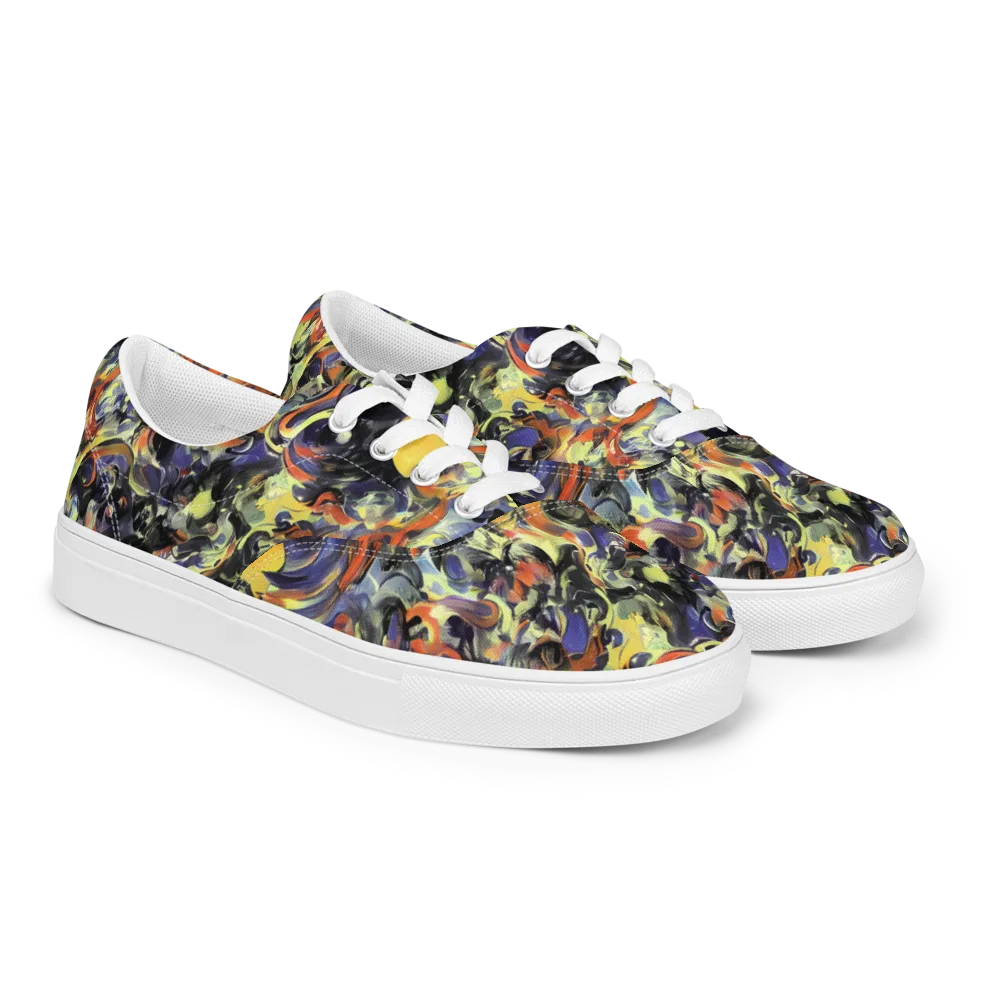 Twilight Chaos on Men's Lace-Up Canvas Shoes — Right Front