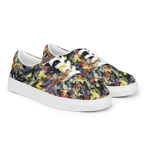 Twilight Chaos on a Men's Lace-Up Canvas Shoes