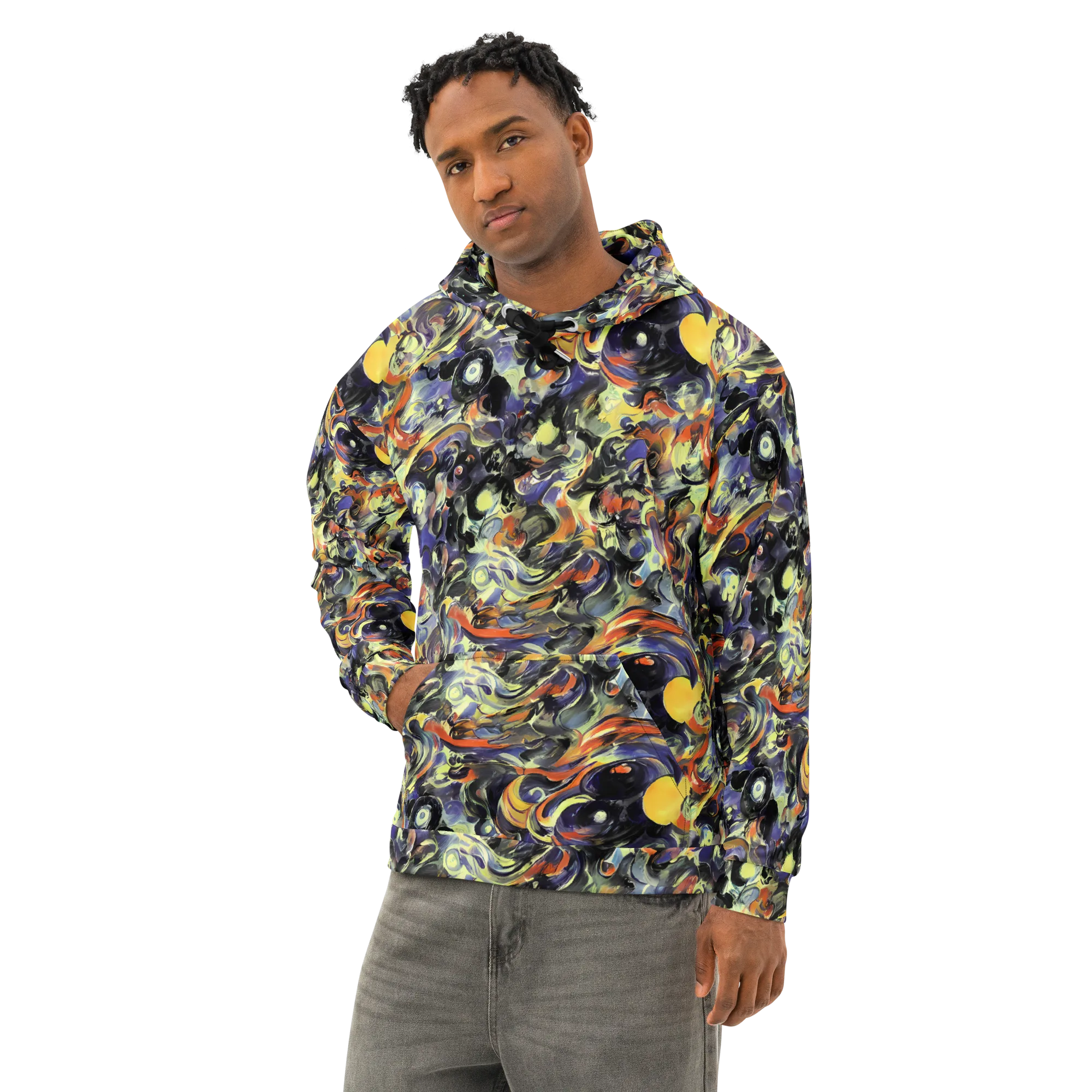 Twilight Chaos on Cotton Hoodie — Left Front