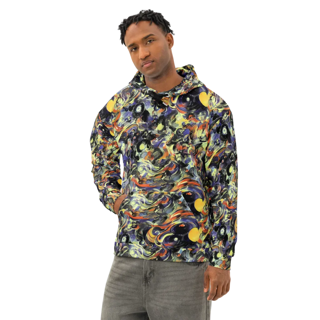 Twilight Chaos on Cotton Hoodie — Left Front