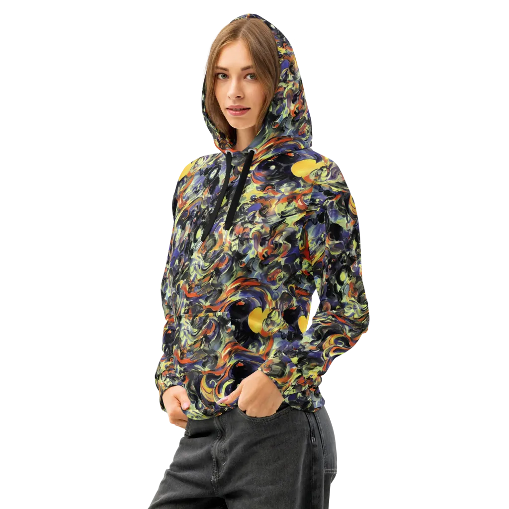 Twilight Chaos on Cotton Hoodie — Left Front