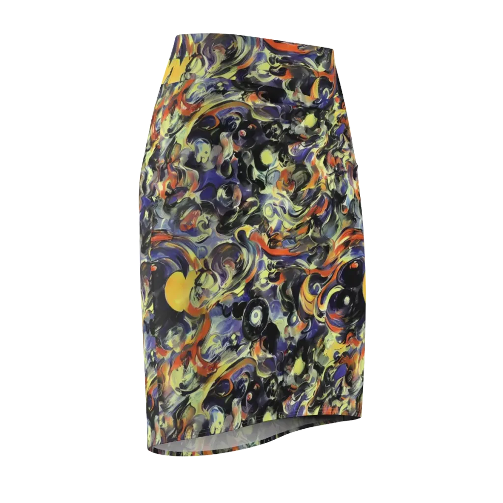Twilight Chaos on Pencil Skirt — Front Side