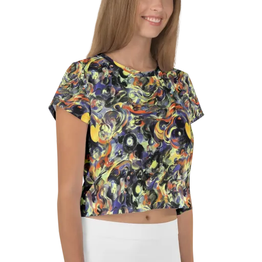 Twilight Chaos on a Crop Tee