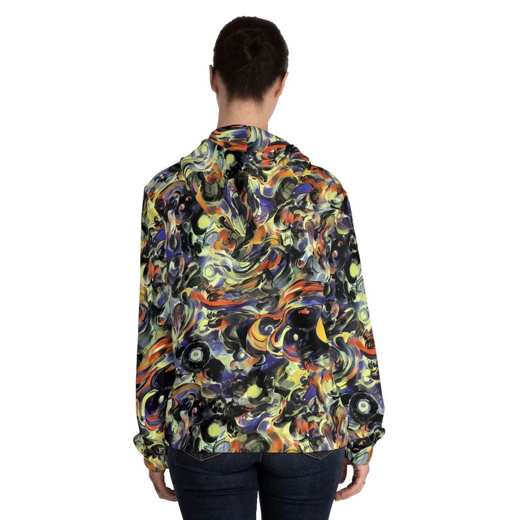 Twilight Chaos on Women's Full-Zip Hoodie — Back On Person