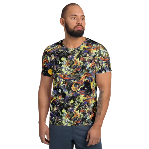 Twilight Chaos on a Men's Athletic T-Shirt
