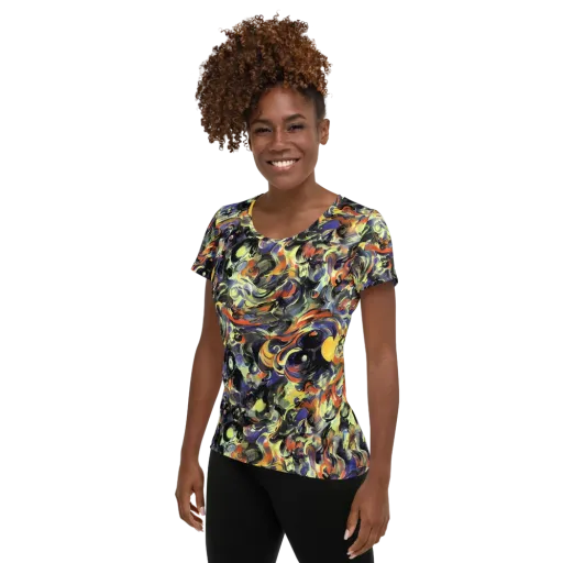 Twilight Chaos on a Women's Athletic T-Shirt