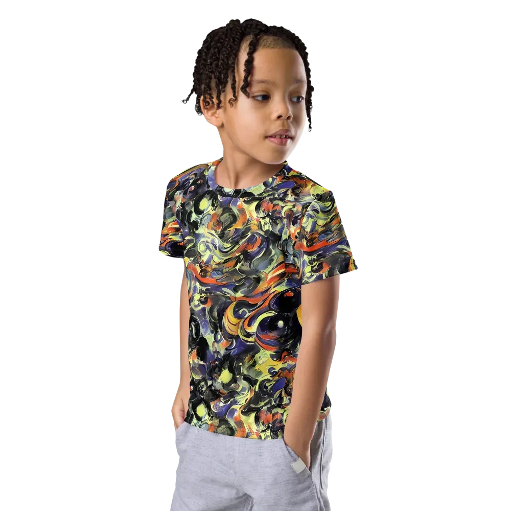 Twilight Chaos on Kids Crew Neck T-Shirt — Left Front