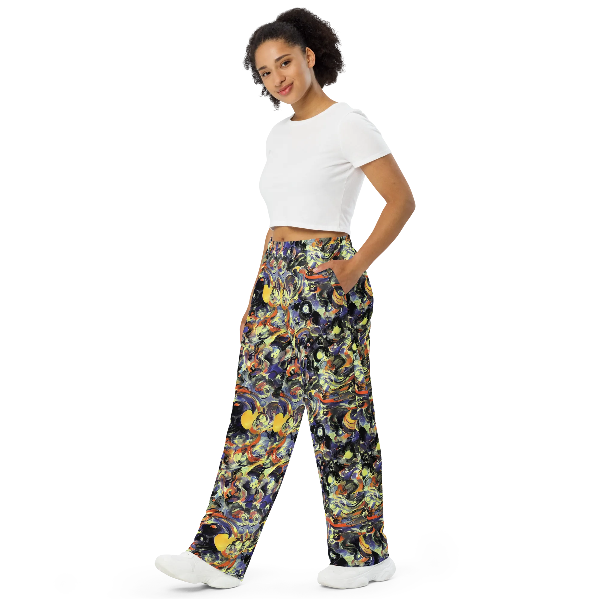 Twilight Chaos on Wide-Leg Pants — Left Front