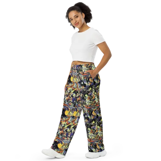 Twilight Chaos on a Wide-Leg Pants