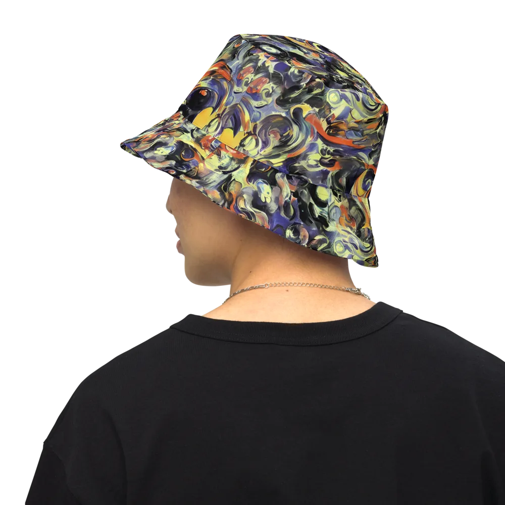 Twilight Chaos on Reversible Bucket Hat — Back Inside