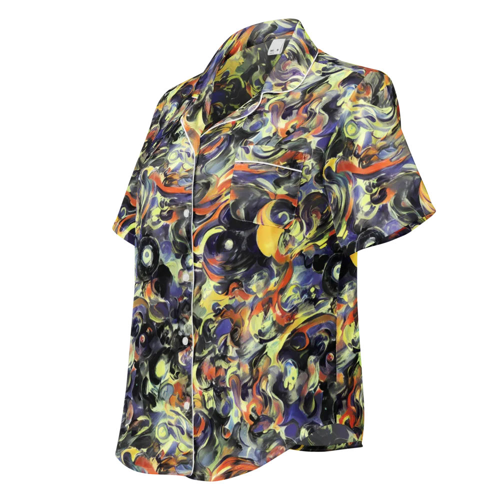 Twilight Chaos on Women's Short Sleeve Pajama Top — Left Front
