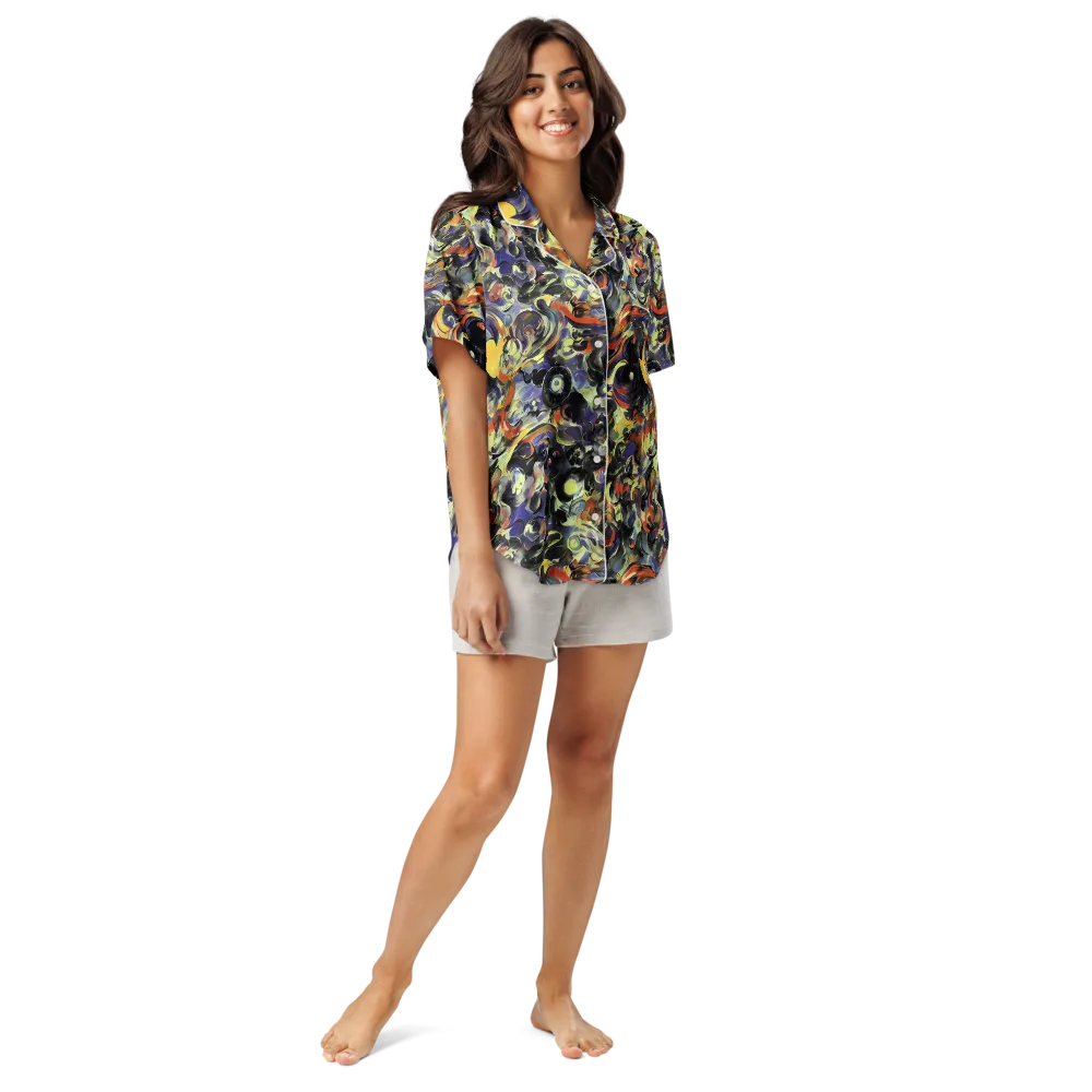 Twilight Chaos on Women's Short Sleeve Pajama Top — Front