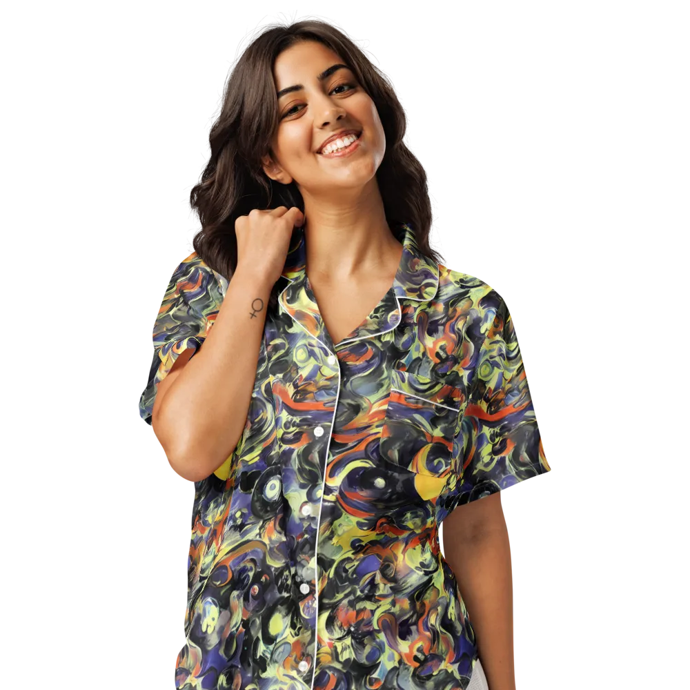 Twilight Chaos on Women's Short Sleeve Pajama Top — Front