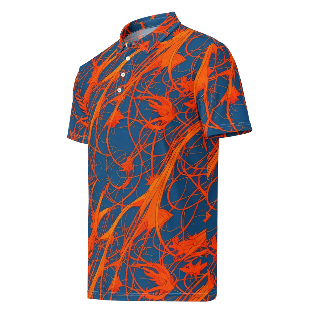 Nautical Ember on Men's Slim Fit Polo Shirt — Left Front