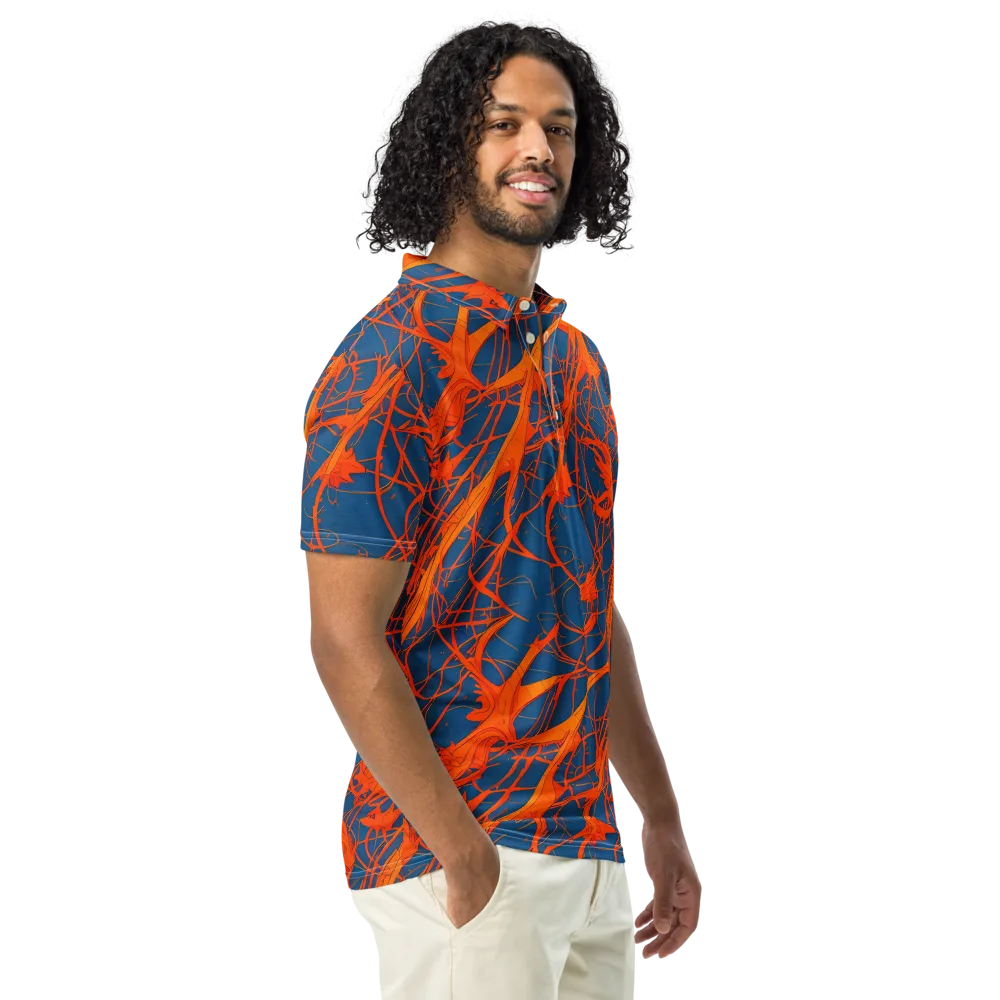 Nautical Ember on Men's Slim Fit Polo Shirt — Right Front