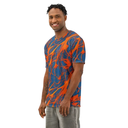 Nautical Ember on a Men's Cotton Crew Neck T-Shirt