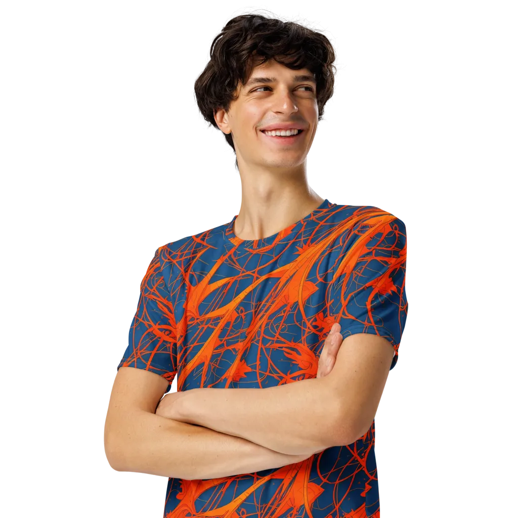 Nautical Ember on Men's Crew Neck T-Shirt — Left Front