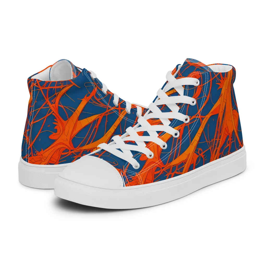 Nautical Ember on Men's High Top Canvas Shoes — Left