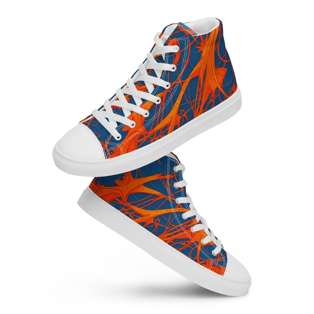 Nautical Ember on Men's High Top Canvas Shoes — Front