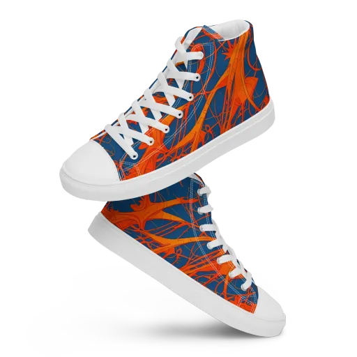 Nautical Ember on a Men's High Top Canvas Shoes
